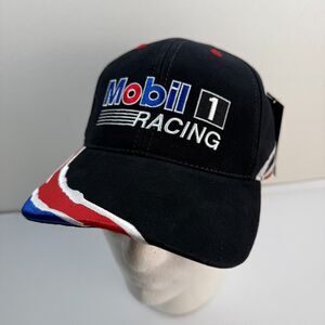 Mobil 1 Racing Hat Ryan Newman No. 12 Adjustable Black Stripe Checkered Flag
